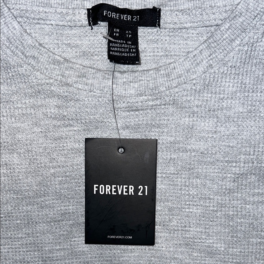Forever 21 Light Gray Waffle Knit Top - Picture 2 of 8